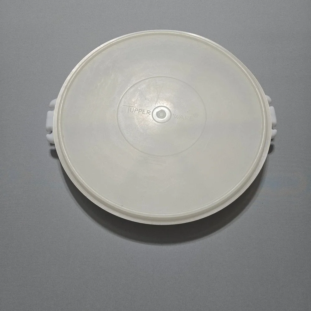 Tupperware 405-9 Divided Servalier 224-9 Lid Vintage White Round 11.5